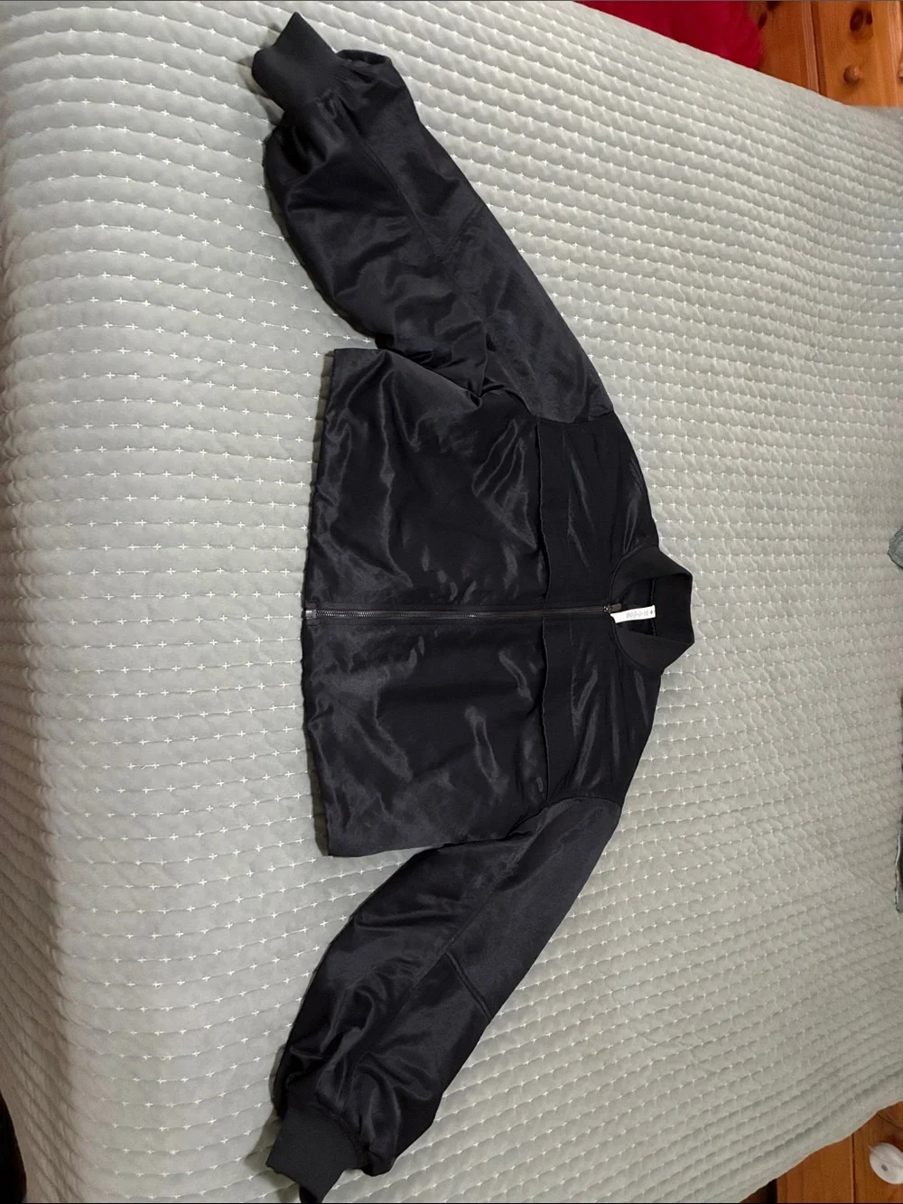 lululemon athletica Black ruched lightly insulated bomber Jacket